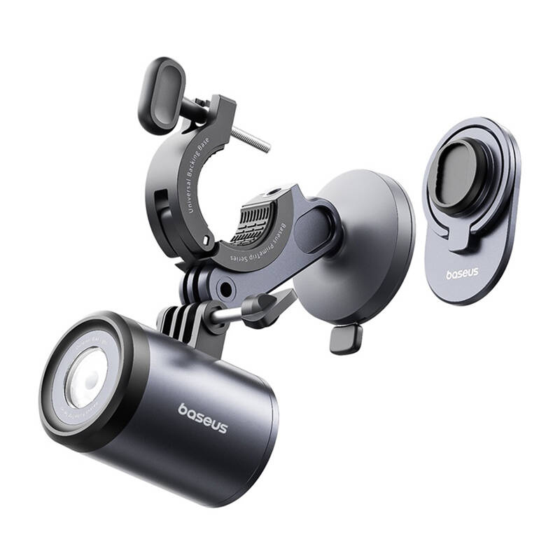 Baseus PrimeTrip support de vélo 2-en-1, support de téléphone + lampe de poche (noir) - Ypsilon Computers