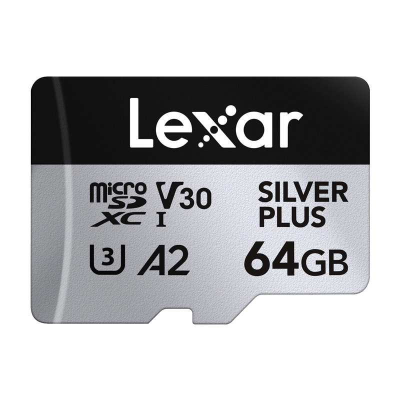 Ensemble de 2 cartes mémoire Lexar High-Performance Silver Plus microSDXC 2x64Go + adaptateur - Ypsilon Computers