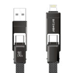Blitzwolf BW-HDC7 Câble 4-en-1 USB+C+Lightning 240W 1.2m (noir)