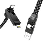 Blitzwolf BW-HDC7 Câble 4-en-1 USB+C+Lightning 240W 1.2m (noir)