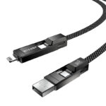 Blitzwolf BW-HDC7 Câble 4-en-1 USB+C+Lightning 240W 1.2m (noir)