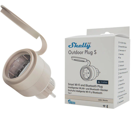 Prise intelligente extérieure Shelly Plug S MTR Gen3 IP44 12A - Ypsilon Computers