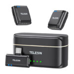 Microphone cravate sans fil TELESIN + batterie externe pour téléphones (USB-C)