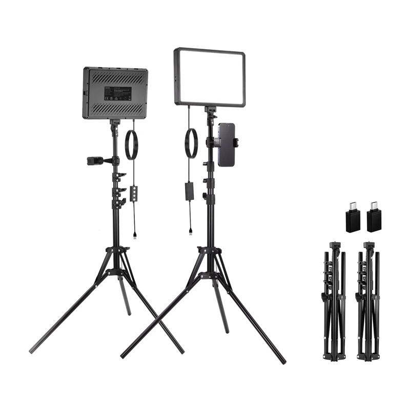 Neewer BP300 ensemble de studio deux lumières LED + trépieds + supports de téléphone - Ypsilon Computers