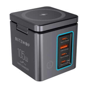 Blitzwolf BW-i113 Chargeur secteur GaN, USB-A, 3xUSB-C, 105W - Ypsilon Computers