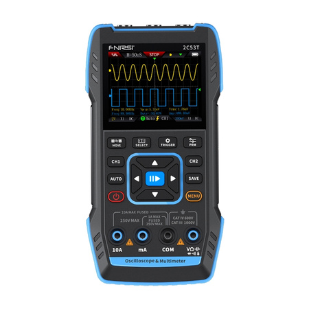FNIRSI 2C53T oscilloscope portable 3-en-1 multimètre générateur de signal - Ypsilon Computers