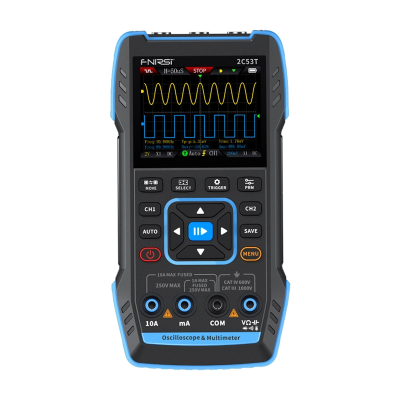 FNIRSI 2C53T oscilloscope portable 3-en-1 multimètre générateur de signal - Ypsilon Computers