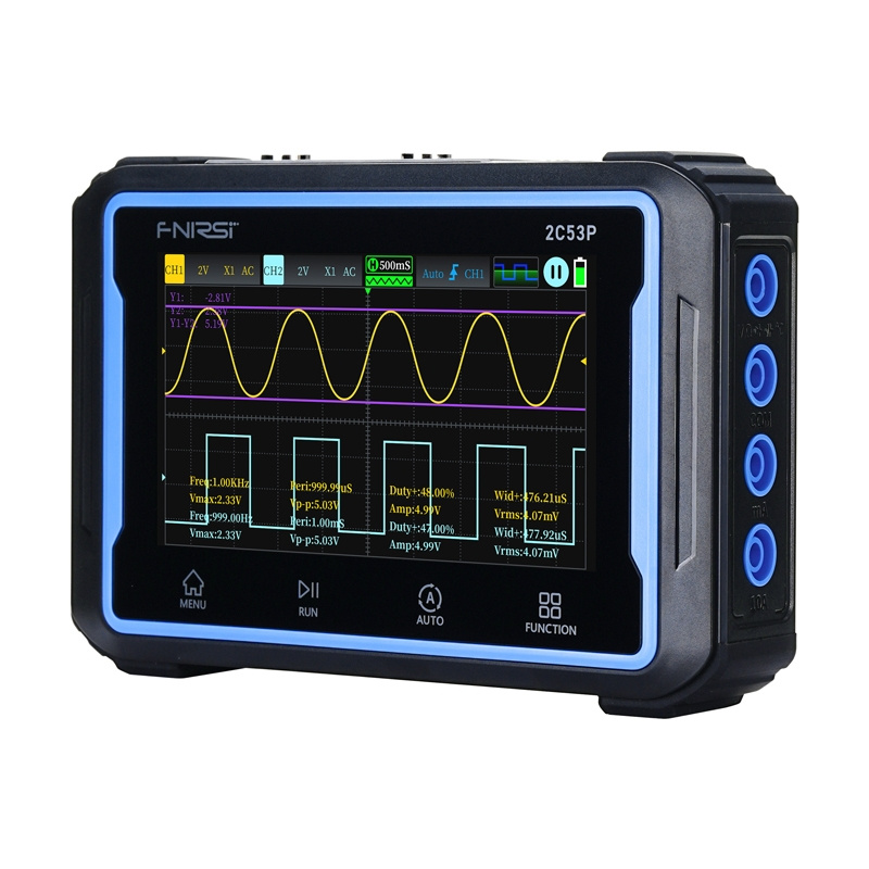 Oscilloscope portable 3-en-1 FNIRSI 2C53P 4.3" écran tactile - Ypsilon Computers