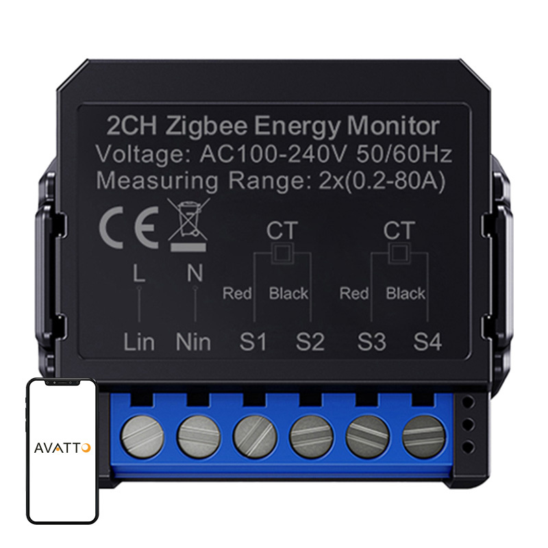 Avatto compteur d'énergie intelligent bi-directionnel ZigBee ZWPM16-2 - Ypsilon Computers