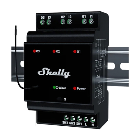 Shelly Qubino Wave Pro 3 Z-Wave Relais DIN à 3 canaux - Ypsilon Computers