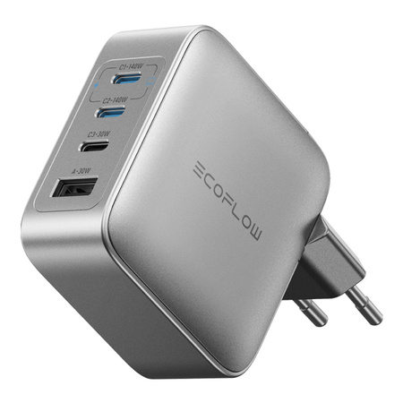 EcoFlow RAPID Pro Chargeur mains 140W, 3xUSB-C, 1xUSB-A, GaN - Ypsilon Computers