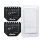 Ensemble de 2 Contrôleurs WiFi pour Volets/Stores Shelly Shutter + Bouton BLU RC 4