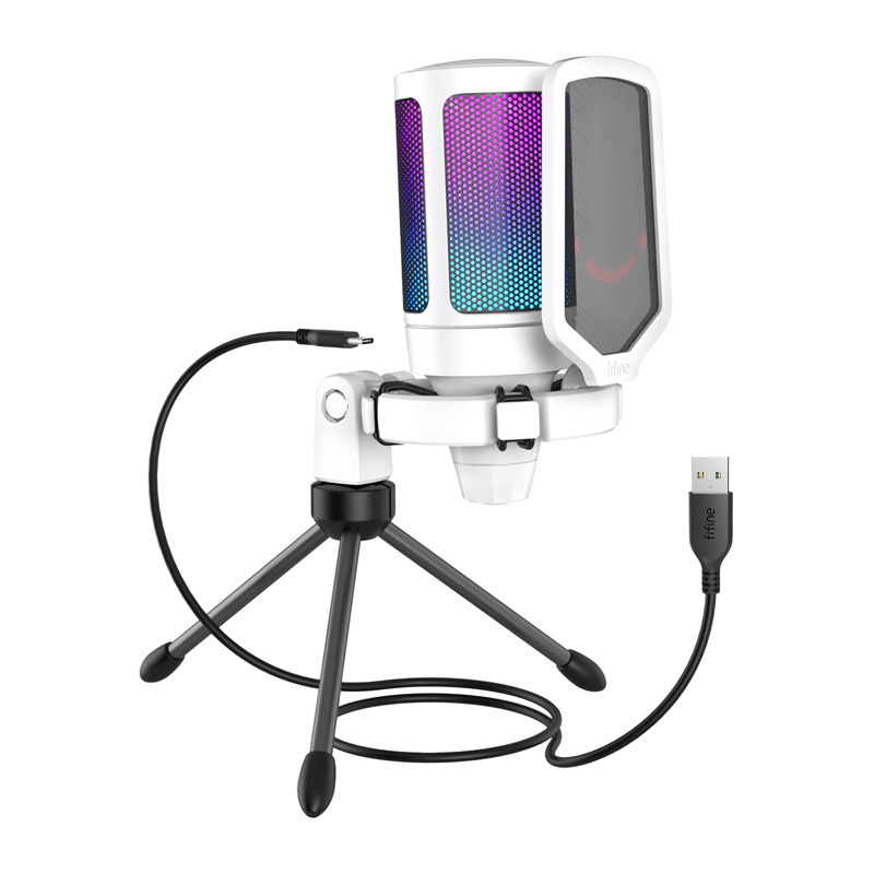 Microphone de jeu à condensateur Fifine A6VW (blanc) - Ypsilon Computers