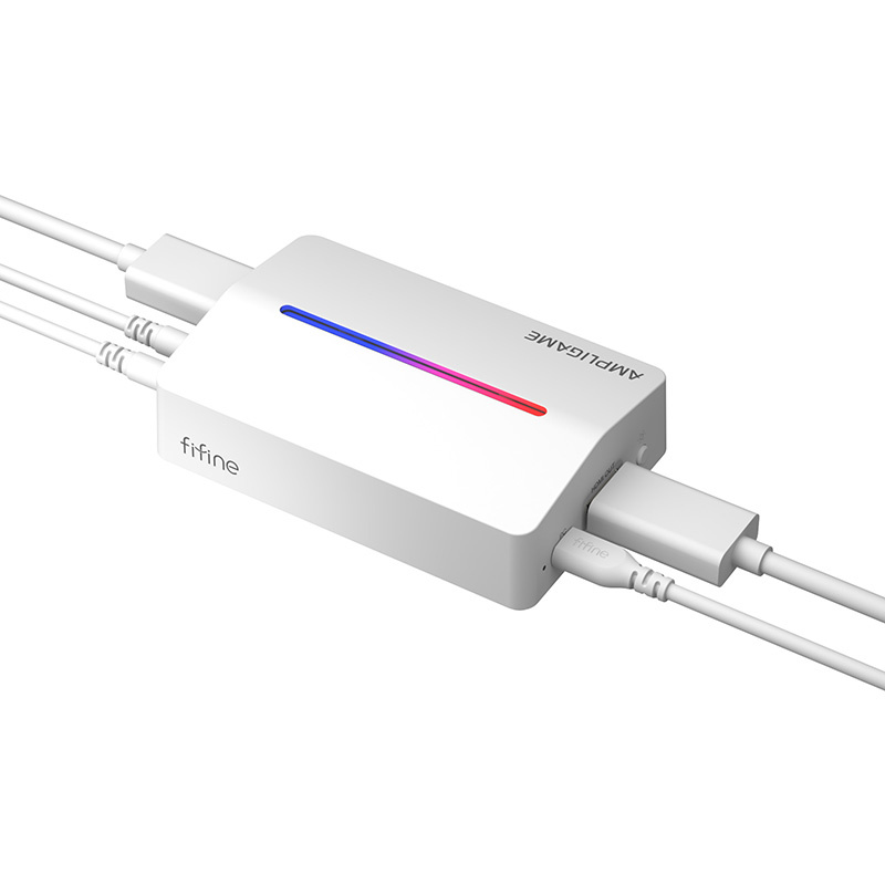 Fifine V3W, carte de capture HDMI vers USB-A (blanche) - Ypsilon Computers
