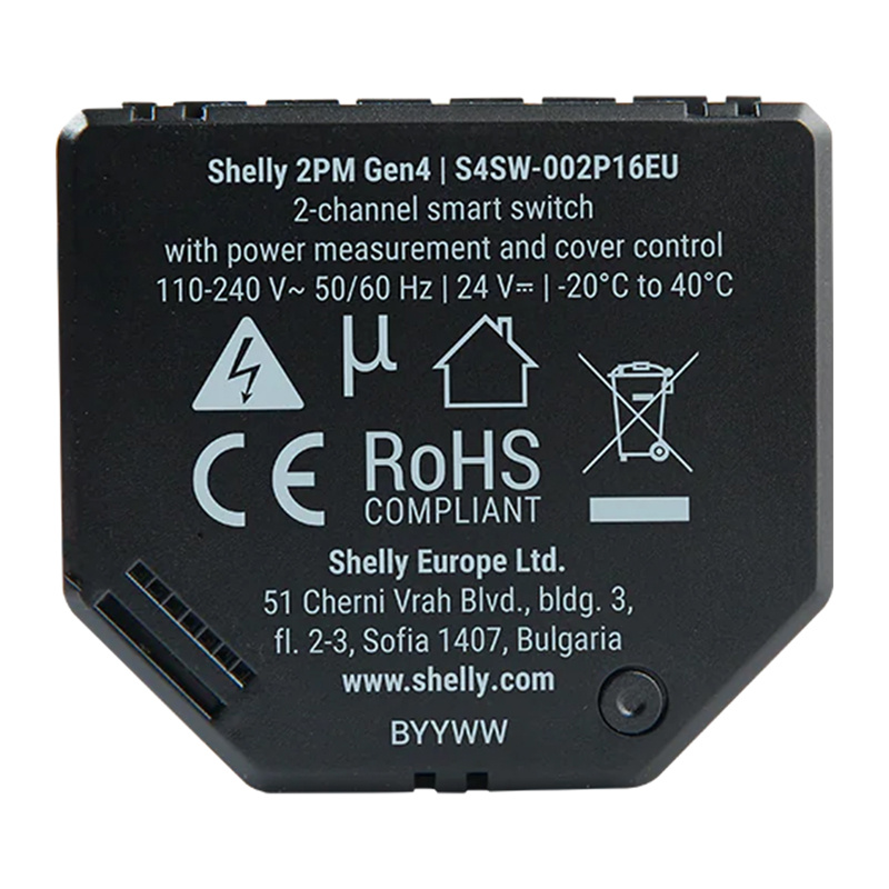 Contrôleur Shelly 2PM Gen4 Zigbee/Matter - Ypsilon Computers