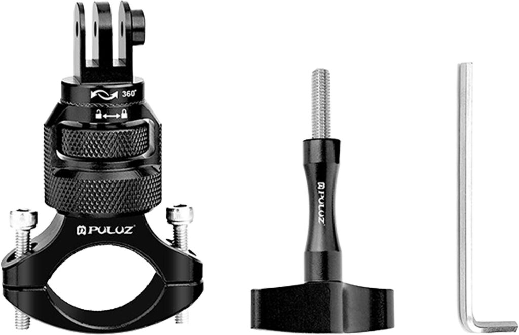 Support de Volant PULUZ en Aluminium 360° pour Caméras Sportives (Noir)