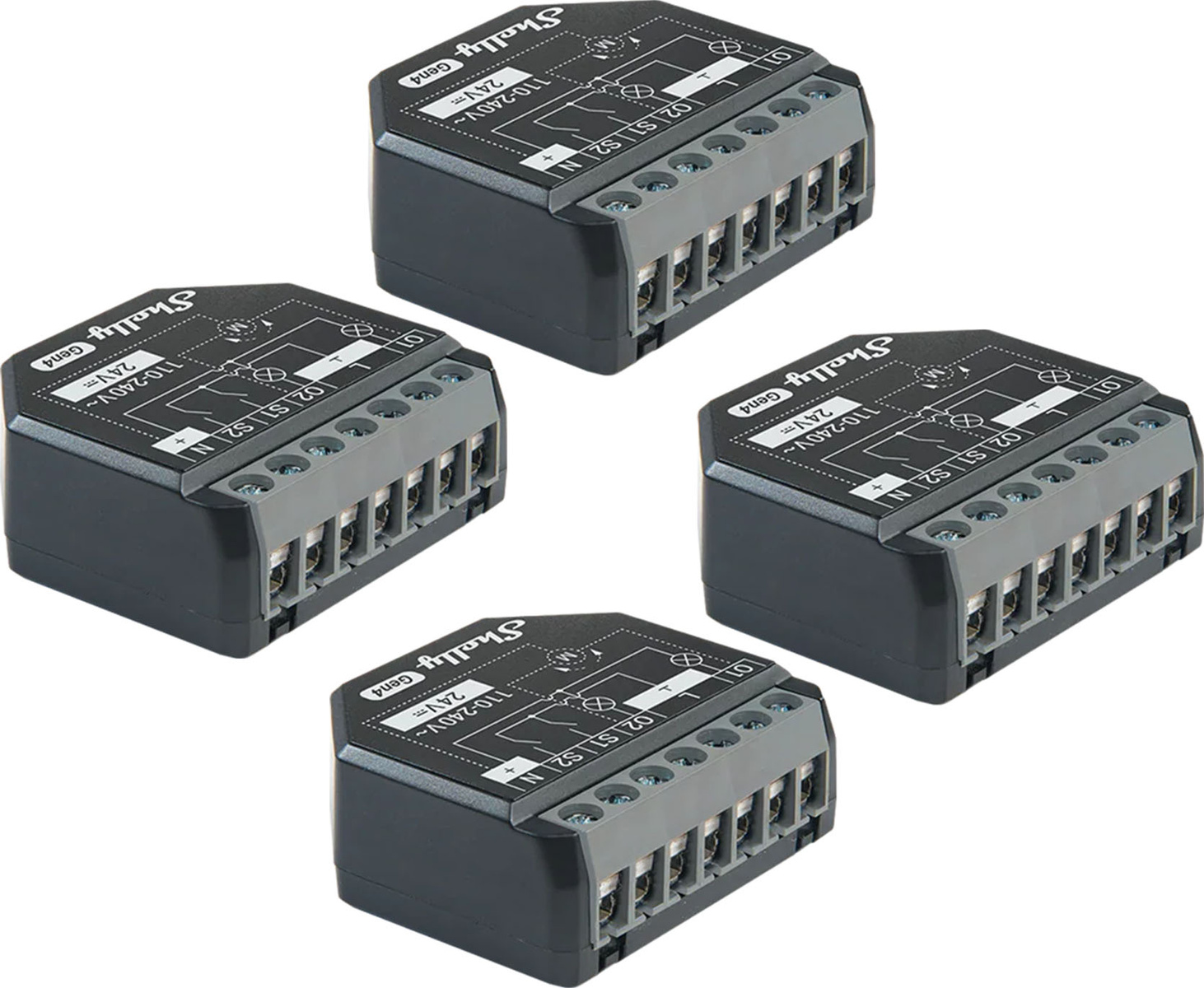 Ensemble de 4 Contrôleurs Shelly 2PM Gen4 Zigbee/Matter - Ypsilon Computers