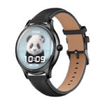 COLMI L28 Montre Intelligente (bracelet en silicone noir + bracelet en cuir noir)