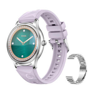 COLMI L28 Montre Intelligente (Argent-violet + bracelet en acier argenté)