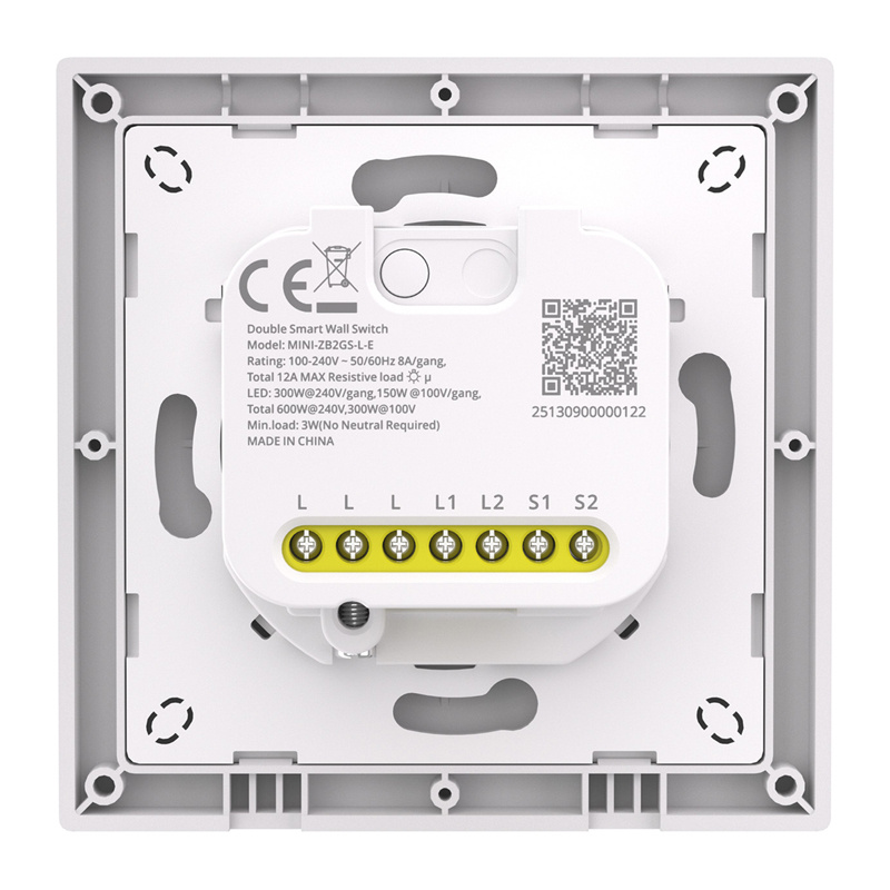 SONOFF MINI-ZB2GSL-E Interrupteur mural ZigBee à deux canaux sans neutre - Ypsilon Computers