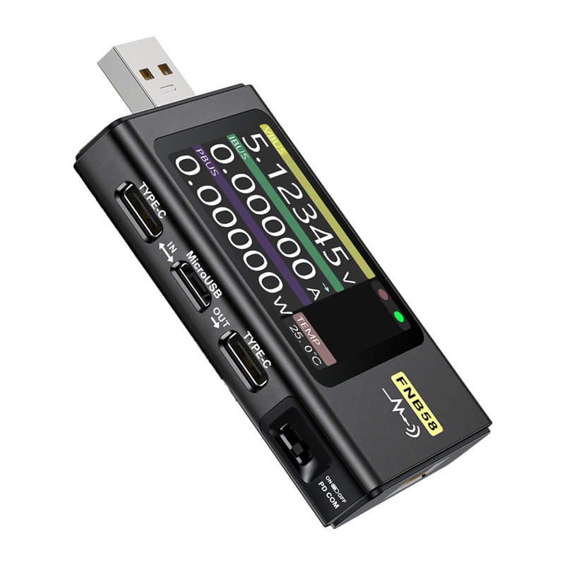 FNIRSI FNB58 Testeur de Port USB, Noir - Ypsilon Computers