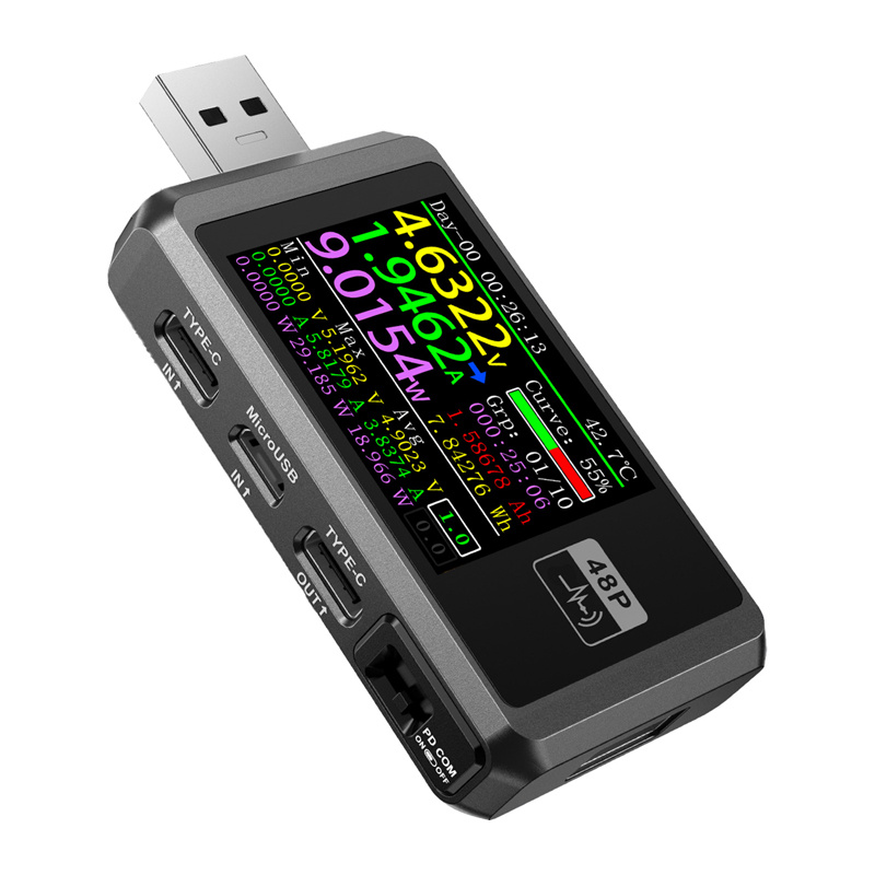 FNIRSI FNB48P Testeur de Port USB Noir - Ypsilon Computers