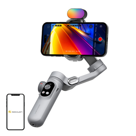 Stabilisateur AOCHUAN X Pro avec éclairage RGB (Gris) - Ypsilon Computers