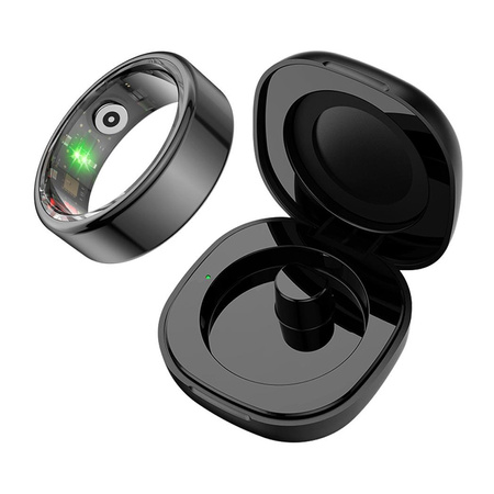 COLMI R02 Bague Intelligente, taille 11, 20.3 mm (noir) + étui de chargement - Ypsilon Computers