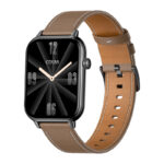 COLMI C28 Montre Intelligente – Noir + Bracelet en Cuir Marron
