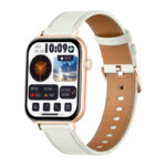 COLMI C28 Montre Intelligente en Or avec un Bracelet en Cuir Blanc