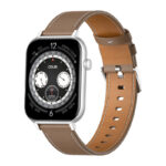 COLMI C28 Montre Intelligente – Argent + Bracelet en Cuir Marron