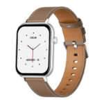 COLMI C28 Montre Intelligente – Argent + Bracelet en Cuir Marron