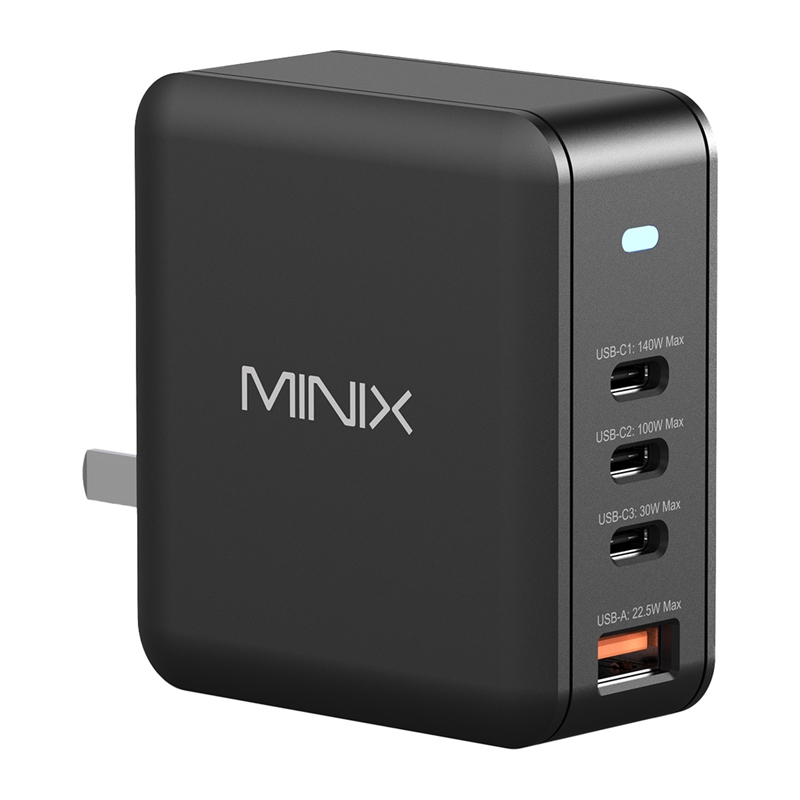 Chargeur mural Minix P165 GaN avec 3 ports USB-C et 1 port USB-A - Ypsilon Computers