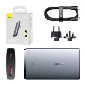 Chargeur mural Baseus GaN5, 65W, 1 port USB-C, 1 port USB-A - Ypsilon Computers