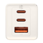 Chargeur mural Baseus GaN5 2x USB-C + USB, 65W + câble 1m (blanc)