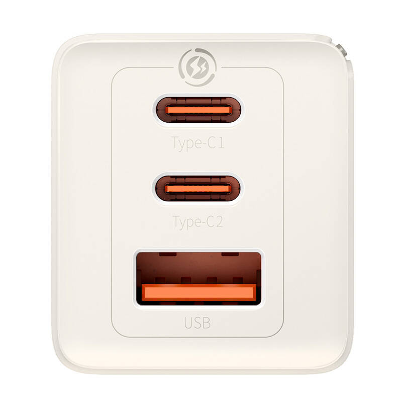 Chargeur mural Baseus GaN5 2x USB-C + USB, 65W + câble 1m (blanc) - Ypsilon Computers