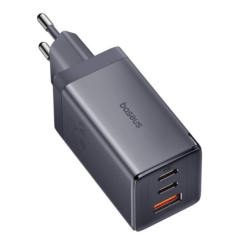 Chargeur mural Baseus GaN5 2x USB-C + USB, 65W + câble 1m (gris) - Ypsilon Computers
