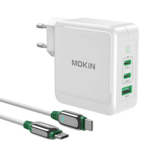 Chargeur MOKiN PD140W 2C1A GaN 2xUSB-C 1xUSB-A (noir)